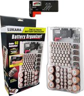 Lukana® Batterij Organizer - Batterij Opbergdoos - Met Batterij Tester - Cadeau voor man - Batterijbox - Battery Organizer - Opbergbox - Batterijdoos - Sorteerdoos - Opbergkoffer - Beschermhoesje - Vaderdag Cadeau