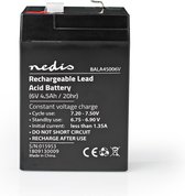 Nedis Oplaadbare Loodaccu | Lead-Acid | Oplaadbaar | 6 V | 4500 mAh | 70 mm | 47 mm | 101 mm