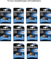 20 Stuks (10 Blisters a 2st) Duracell Ultra LR61 / E96 / AAAA / MN2500