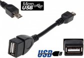 USB adapter naar Micro USB - Gemakkelijk een muis, toetsenbord of USB stick aansluiten! - OTG adapter - Universeel Zwart