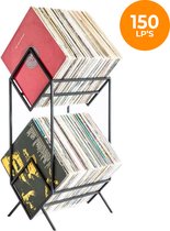 LP Opbergsysteem Premium Dubbel- 150 Platen - Platenrek - Tijdschriftenrek - Staal - Vinyl Opberg Systeem - Platenhouder - Lp Rek - Platenkast - Vinyl Rek - Lp houder - Cadeautjes Voor Mannen - Voor Mannen - Voor Vrouwen - Cadeau - Sinterklaas