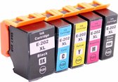 Set 5x huismerk inkt cartridge voor Epson 202XL voor Expression Premium XP-6000 XP-6005 van ABC