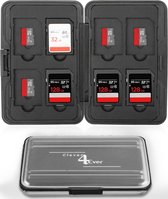 Clever4Ever - SD Kaart houder - 16 plekken - Waterdicht - Geheugenkaart houder - Micro-SD kaart houder - Platinum