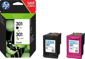 HP 301 - Inktcartridges-  Zwart - Kleur - Dual-Pack