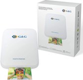 G&G Pocket printer voor Android & Apple - Mobiele fotoprinter - Mini printer - Zakformaat, Bluetooth, inclusief papier.