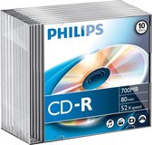 Philips CR7D5NS10 - CD-R 80Min - 700MB - Speed 52x - Slimcase - 10 stuks