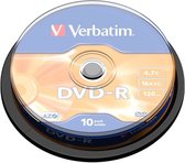 Verbatim 43523 DVD-R Matt Silver - 10 Stuks / Spindel