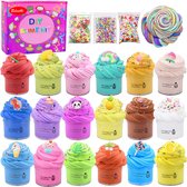 Fluffy slijm met extra accessoires voor ultiem speelgenot- Fluffy slime - slijm pakket 18 x 50 ml - slijm kit - Butter slime