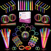 Partizzle 300st Glow in the Dark Party Sticks Set - Neon Breekstaafjes Glowsticks - Feest Verjaardag Versiering - XXL