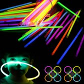 XL Glow In The Dark Sticks 100 Premium Mixed armbanden | Glow armbanden | Breaklights | Glowsticks 100 Stuks | Party | Carnaval | Breekstaafjes| Glow breeklichtjes