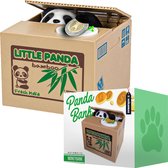 MikaMax Panda Spaarpot - Elektrische Spaarpot - Stelende Panda - Spaarpot - Sparen - Maakt Sparen Leuk  - 10 x 11,5 x 12 cm