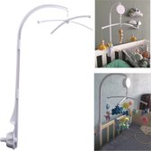 WiseGoods - Mobiel met Rammelaar Baby - Wieg Houder Arm Beugel Set - Carrousel - 360 Graden Roterende Wieg Klem