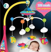 Kleurvolle Baby Muziek Mobiel met Afstandsbediening en sterren projector