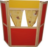 Playwood - Houten poppenkast rood met gordijn