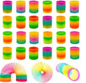 Allerion Trapveer Set -  Traploper Slinky Speelgoed – 24 stuks - Regenboog Kleuren – Verschillende formaten