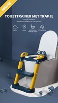Miyoni® WC Verkleiner met Trapje - Opvouwbaar wc Verkleiner - Inclusief Handvaten - Trainer met Opstapje - 1 tot 7 jaar - Blauw/Geel