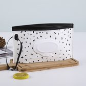 Billendoekjes houder - Vochtige tissuehouder -Natte doekjes houder - Dispenser - Wipe box - Billendoekjesdoos - Vochtig toiletpapier houder - Geschikt voor make up doekjes, reinigingsdoekjes - Baby cadeau - Kraamcadeau - Wit/zwart