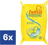 Zwitsal Goedemorgen Vochtige Washandjes - 6 x 20 stuks - Voordeelverpakking