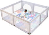 Grondbox - XL Vierkant Speelbox - 150x150x55cm Playpen - Babybox - Kinderbox voor Peuter en Kind - Grijs