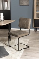 Macabane  -  ESTELLE -  Set van 2 Stoelen Stof Taupe -  47x52x88cm