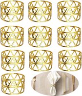BOTC Servetringen - Set van 10 Gouden servetringen - Triangle - voor Bruiloft, Banket, Jubileum, Feest, Verjaardag, Festival