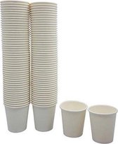 Wit - Kartonnen bekers 200ml - voordeelpak (100 stuks) - koffie bekers - wegwerp papieren bekers - drank bekers - milieuvriendelijk