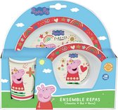 Kinder ontbijt set Peppa Pig 3-delig van kunststof - Bord - Kom - Beker