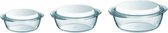 Pyrex Optimum Ovenschalenset 1,4 l - 2,1 l - 3 l - 21 x 18 x 8 cm - 24 x 20 x 10 cm - 27 x 23 x 11 cm