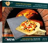 ETNA Pizza set - Grote pizzasteen & GRATIS pizzaschep - 30 cm x 38 cm  -  Echt Italiaanse pizzasteen - Broodbaksteen - BBQ pizzasteen - Gemaakt van Lavasteen uit de Etna - non-stick -  Eppicotispai