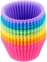 Siliconen Cupcake Vormpjes - 12 stuks - Muffin Vormpjes -  Multicolor