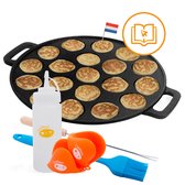 CuisiNoon® Poffertjespan Premium - Complete Poffertjesmaker Set - Inclusief Bakboek