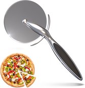 Sincer Pizzasnijder – Pizzames – Pizzaroller – Robuust & Scherp Wiel-  Vaatwasserbestendig – Antislip - Roestvrij Staal – Zwart – 18,5cm