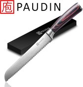 PAUDIN N4 Professioneel RVS Japans Broodmes en Banketmes 20 cm - Scherp Kartelmes Gemaakt van Hoogwaardig Roestvast Duits Carbonstaal - Damascus Patroon