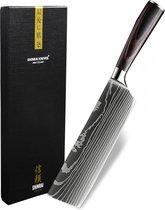 Shinrai Japan - Japans Hakmes 18 cm - Koksmes - Damascus Mes - Damascus Print - Met Luxe Geschenkdoos