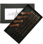 Asiansticks - Luxe Houten Chopsticks Met Houder - Sushiset voor 4 personen - Cadeauset