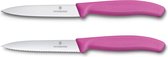 Victorinox SwissClassic Officemes - 2 Stuks: Glad en Kartel -  Roze