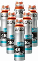 L’Oréal Paris Men Expert Fresh Extreme 48H Deodorant Spray - 6 x 150 ml - Voordeelverpakking