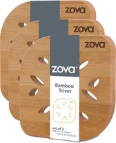 Zova 100% Bamboe - Pannen Onderzetters - Pannenbeschermers - Panonderzetters 3 stuks