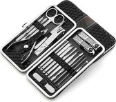 Luxe Manicure en Pedicure Set - Nagelverzorging - Nail Art - 18 delig - Zwart