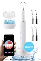 Vulpes DentalCare® Elektrische Sonische Tandsteen Verwijderaar - met Camera & App –  4 Opzetstukken – Tandplak - 3 Standen – blauw Desinfectie licht - PRO