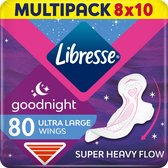 Libresse Ultra Goodnight Wing maandverband - 8 x 10 - halfjaar voorraad