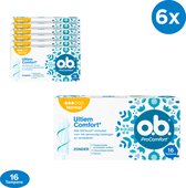 o.b. ProComfort Normal tampons voor de gemiddelde tot zware menstruatiedagen, met Dynamic Fit-technologie en SilkTouch oppervlak voor ultiem comfort en betrouwbare bescherming, 6 x 16 stuks