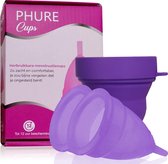 Phure Herbruikbare Menstruatiecup - Large - 2 stuks - incl. Sterilisator - Paars
