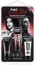 PaintGlow Halloween Fake Blood & Face & body paint - Halloween - Schmink - Make up - zwart - wit - rood - 12 ml - 3 stuks