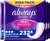 Always Dailies Extra Protect Long Plus Inlegkruisjes- Voordeelverpakking - 232 Stuks