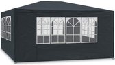 MaxxGarden Partytent - Paviljoen - 3x4m - Incl. Zijwanden - Waterdicht - Antraciet