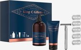 King C. Gillette Starter Set - Zeer Luxe Geschenk Set - Baardshampoo - Scheergel - Scheermesjes Met Luxe Houder - Sint Kerst Cadeau Tip