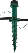 Pro Garden Parasolhouder - Schroef - Grondboor - 44 cm - Groen - Zwart - Draaien