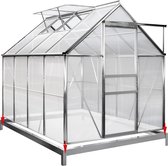 Aluminium kas 4,75 m²  met 2 dakramen en fundering 250 x 190 x 195 cm