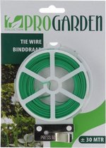Binddraad groen - Geplastificeerd draad - Spandraad - Ijzerdraad bloemschikken - Wikkeldraad - Corsagedraad - Binddraad ijzer - 30 meter rol - Met knipper